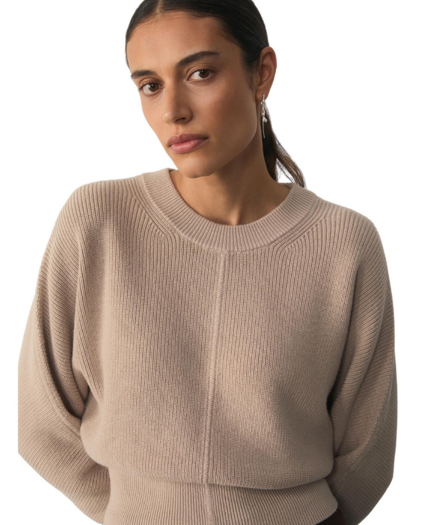 Women's Rieti Silk-Blend Ribbed-Knit Crewneck Sweater