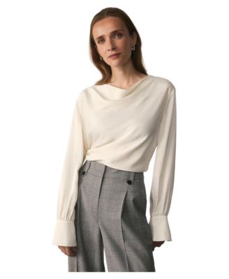 Women's Loano Long-Sleeve Cowl Neck Satin Blouse
