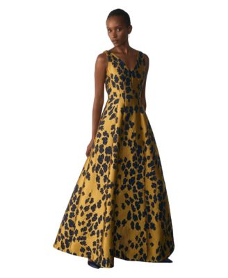 Women's Marsella Formal V-Neck Jacquard Maxi Dress