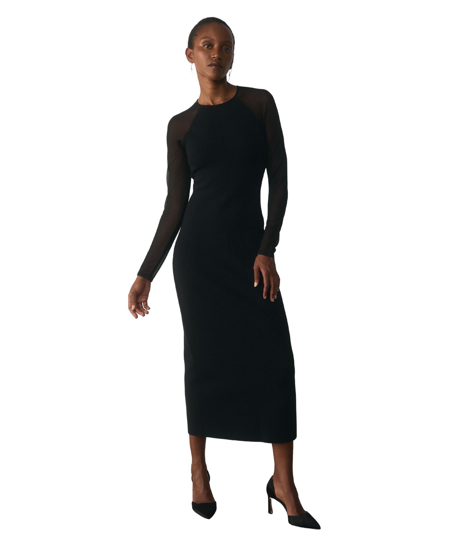 Women's Sculpted Stretch-Knit Midi Dress