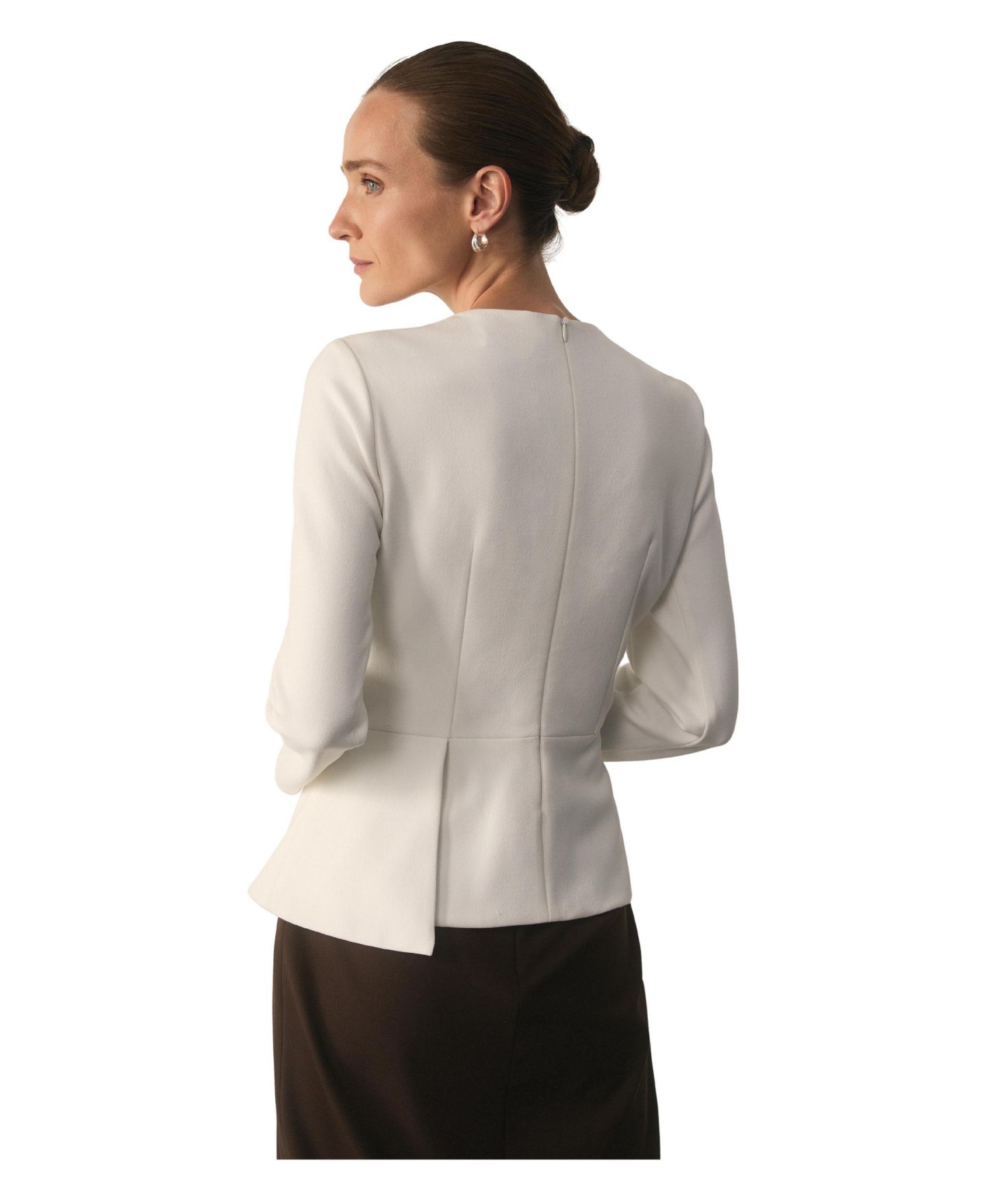 Женская блузка The Fold Malone Long-Sleeve Peplum, цвет: Белый — фото 5