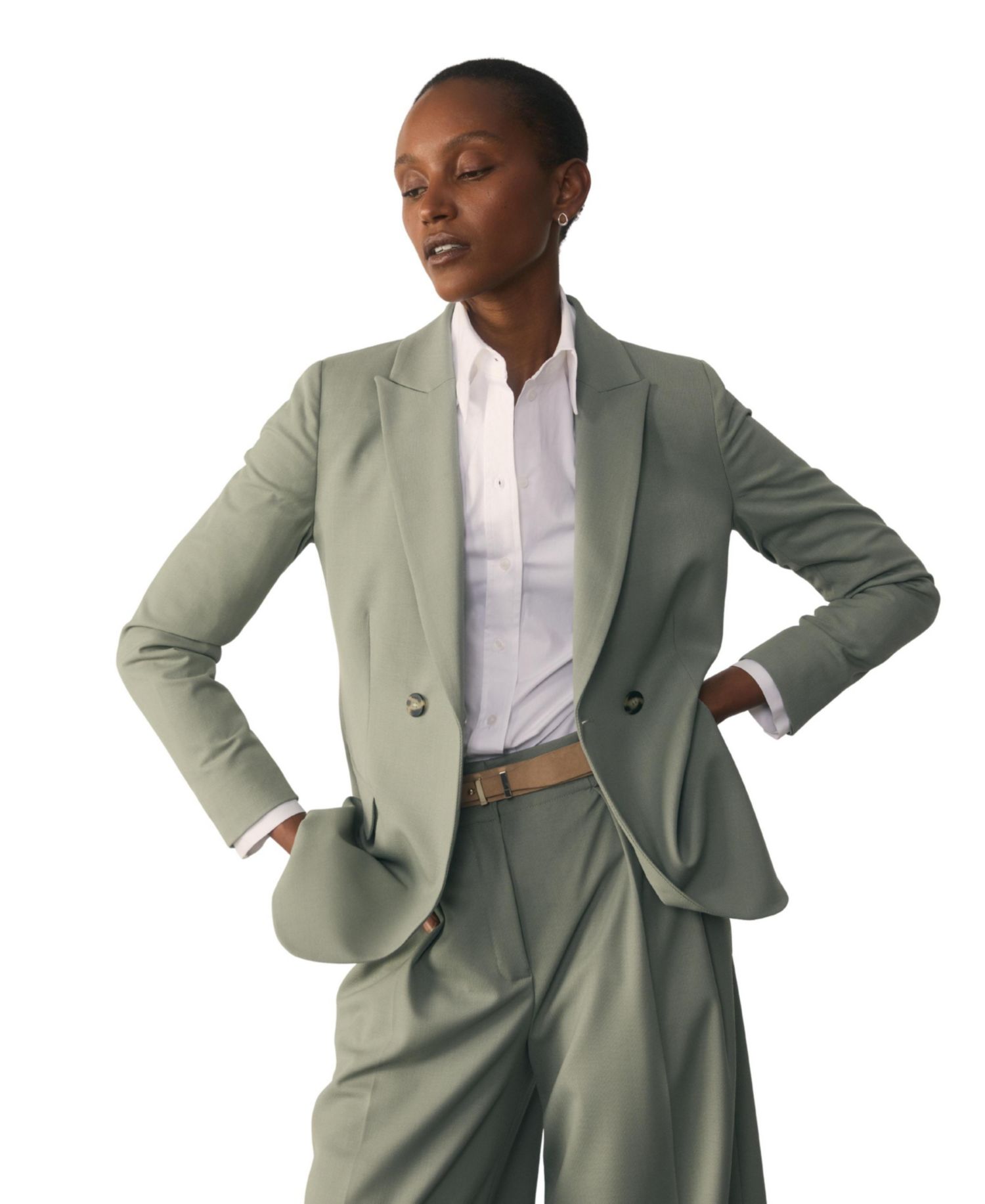 Women's Double-Breasted Stretch Blazer