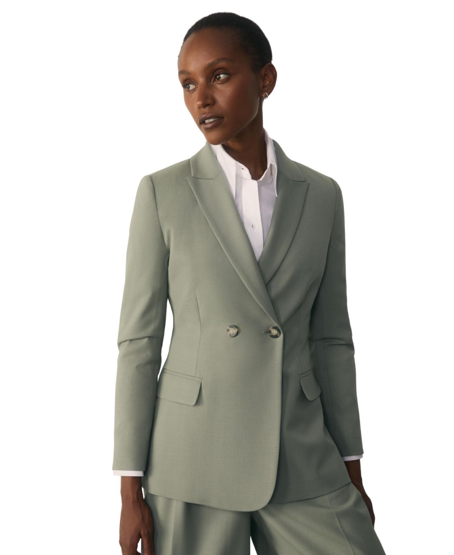 Women's Double-Breasted Stretch Blazer