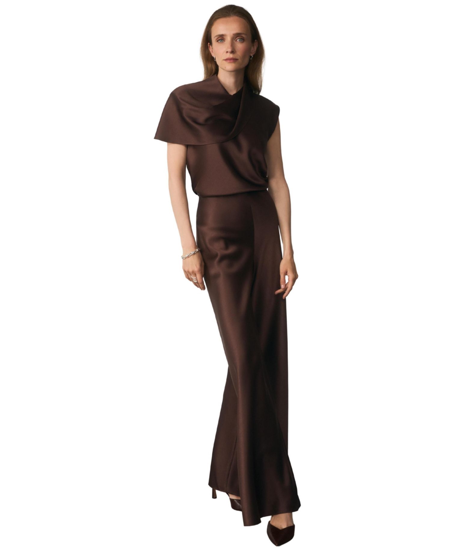 Women's Lucena High-Waisted Wide-Leg Satin Trousers