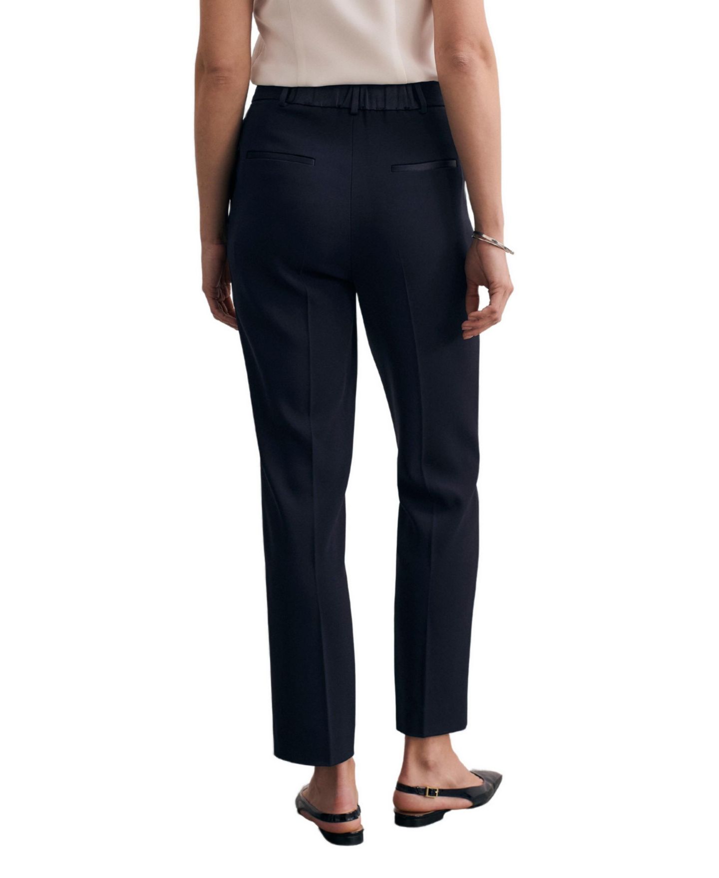 Женские брюки The Fold Tavira Ankle Crepe, цвет: Тёмно-синий — фото 2