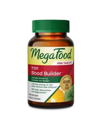 Blood Builder Iron Supplement for Women and Men with Vitamin C, B12 and Folic Acid, 72 Mini Tablets