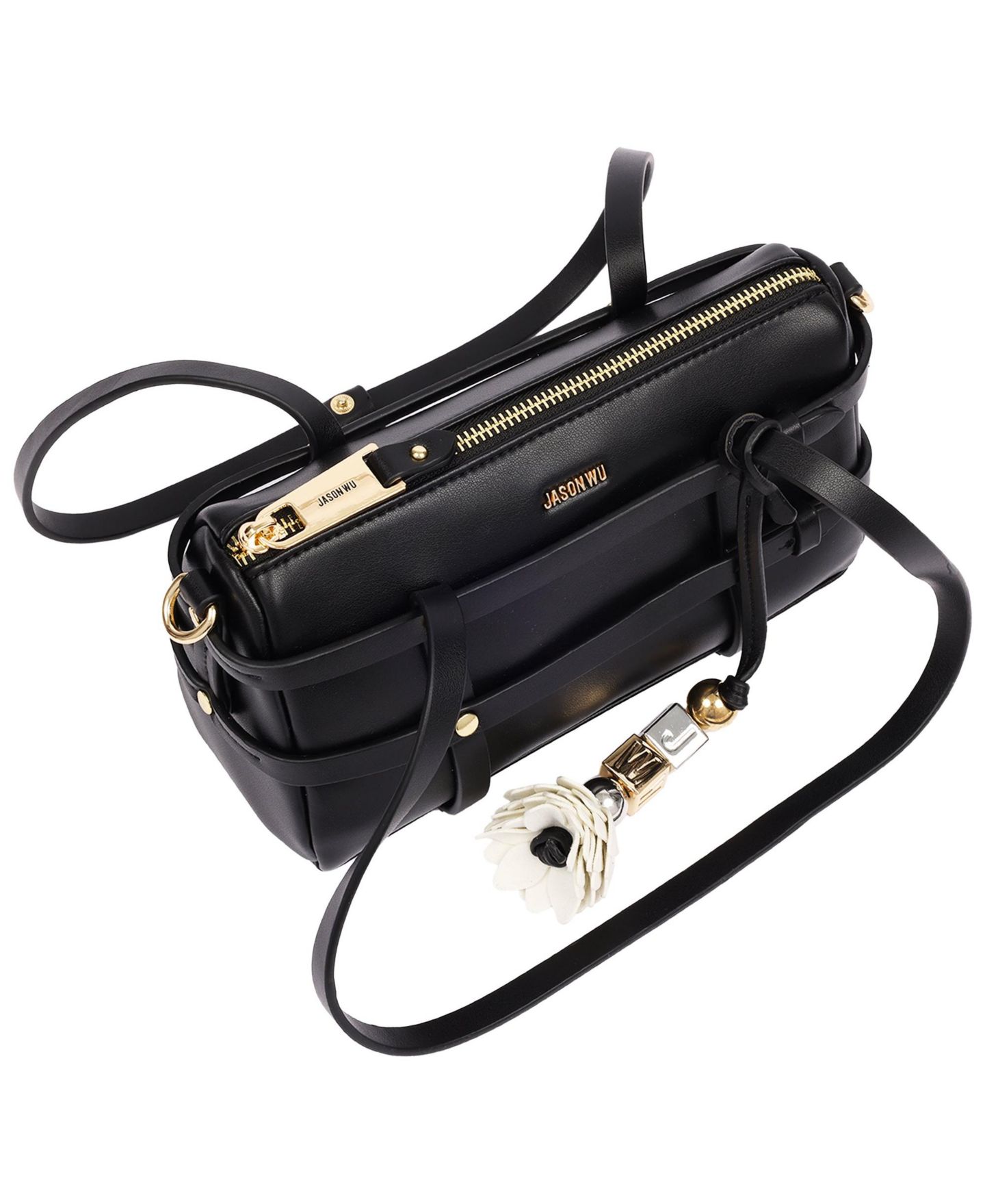 Женская сумка Jason Wu Harness Medium Satchel Shoulder with Convertible Chain Strap and Floral Charm, цвет: Чёрный — фото 6