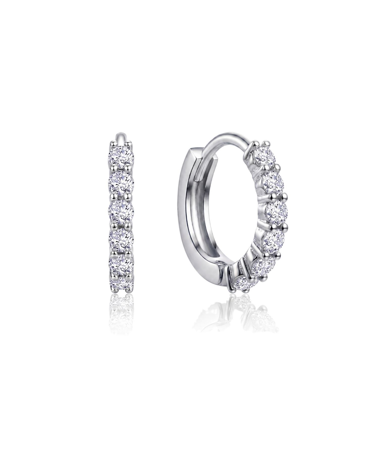 Dainty 12MM Sparkling CZ Extra Mini Huggie Hoop Earrings