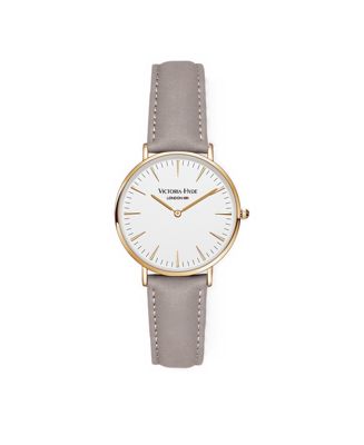 Unisex Watch Round Case 38mm, Leather Strap, Victoria Hyde