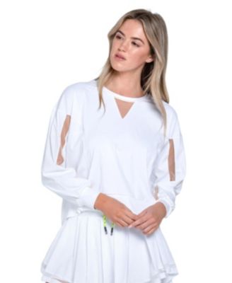 Women's Be Tulle Long-Sleeve Tulle Mesh Pullover