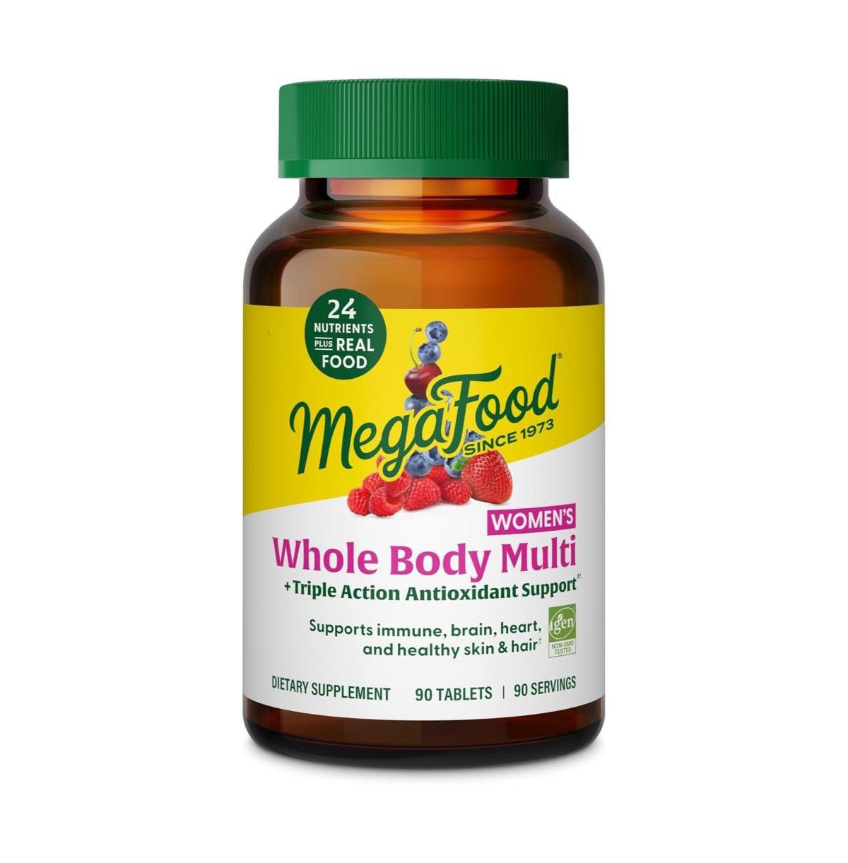 MegaFood Whole Body Multivitamin for Women with Methyl B12 and Methylfolate, Daily Energy and Immune Support, 90 Ct