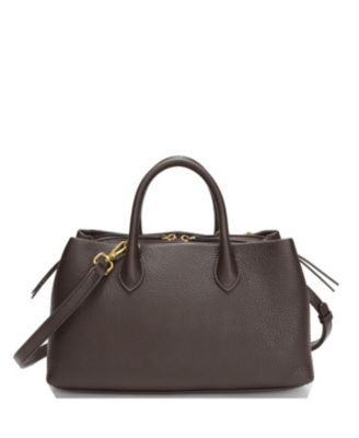 Women's Luna Pebbled Leather Top Handle Satchel Bag for Women Structured Crossbody Shoulder Handbag