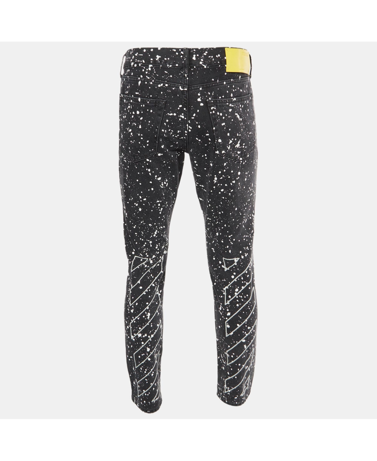 Pre-Owned Off-White Women's Diag-Stripe Paint-Splatter Skinny Jeans