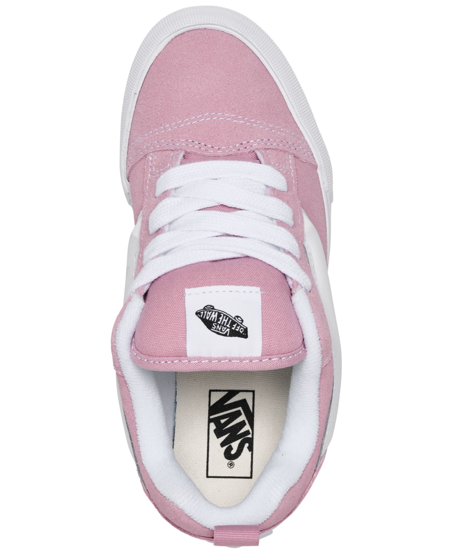Кроссовки Vans Knu Skool Puffy Tongue and Ankle Collar Oversized Laces Sneakers from Finish Line для девочек, цвет: Розовый — фото 5