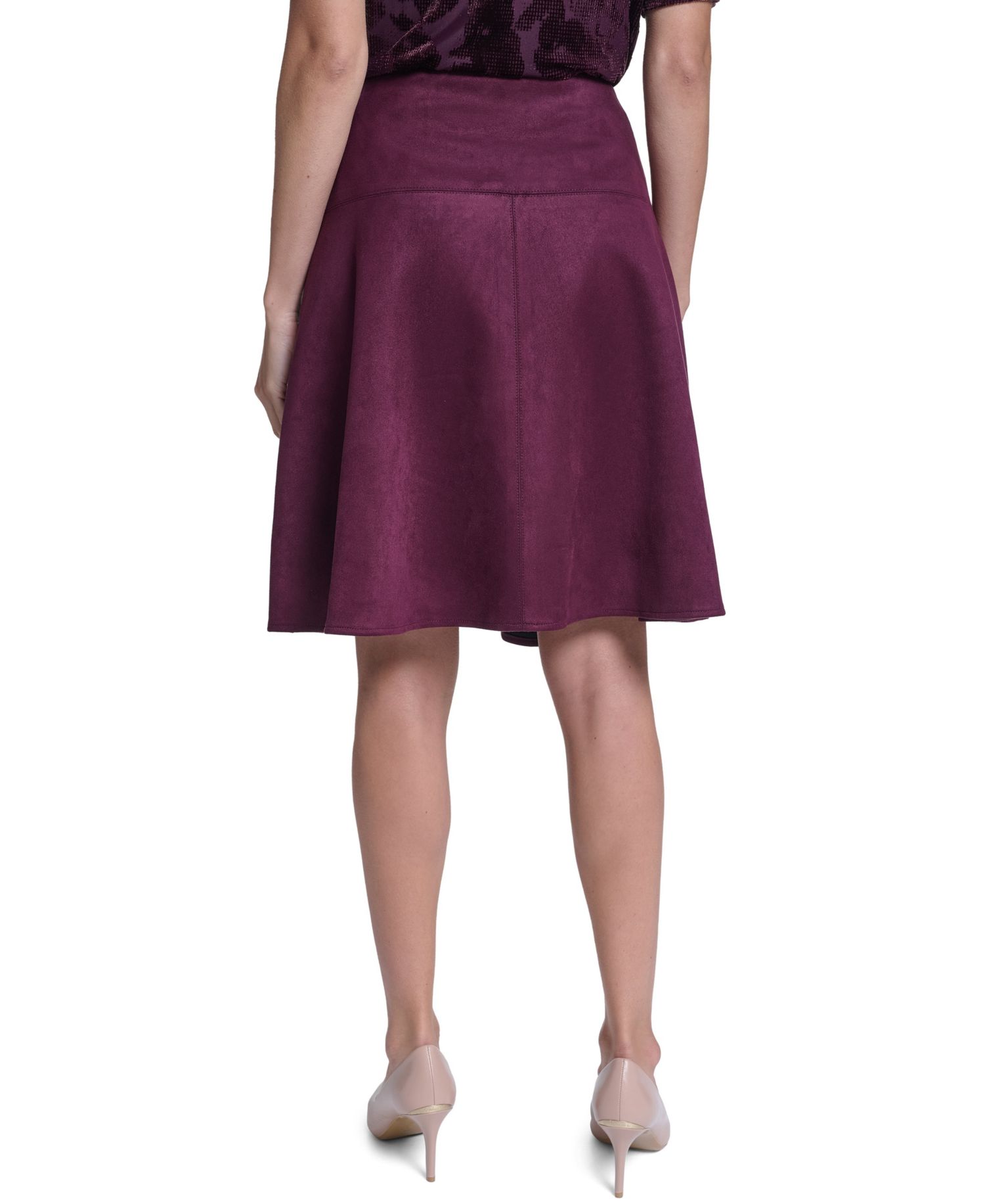 Women's A-Line High-Waisted Knee-Length Skirt