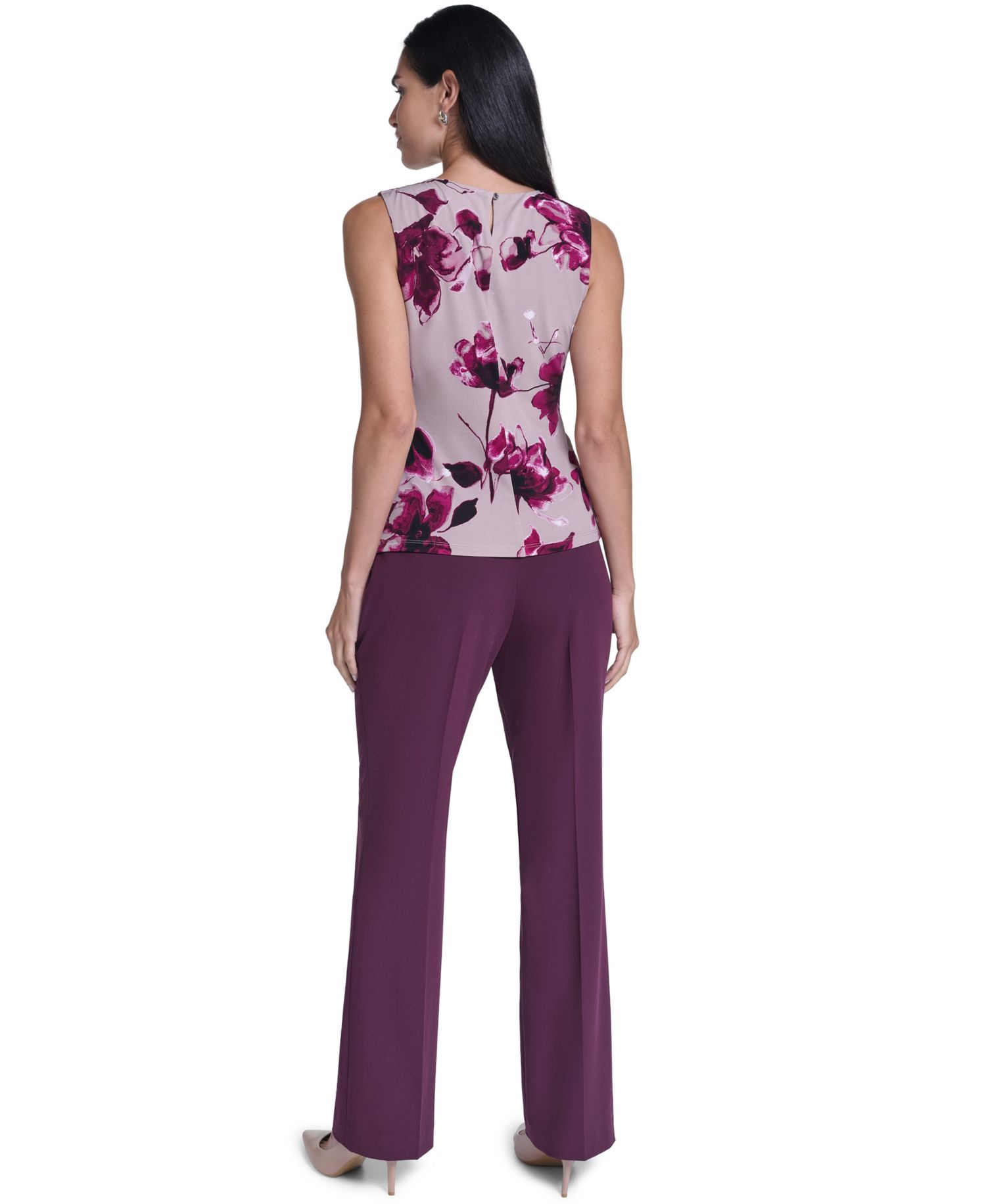 Women's Floral-Print Sleeveless Blouse