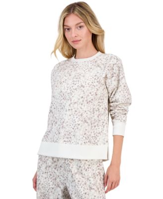 Women's Soft Paw Animal-Print Long-Sleeve Fleece Crewneck Pullover