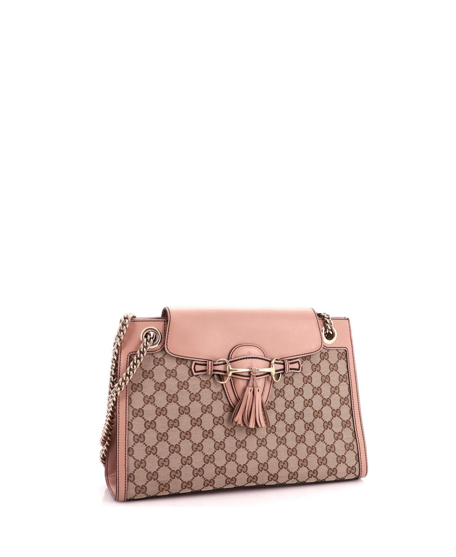Large Emily Chain Flap Shoulder Bag GG Canvas and Leather