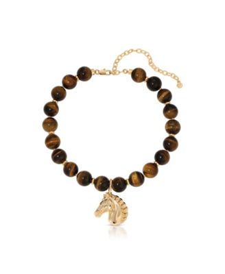 18k Gold-Plated Stallion Beaded Necklace