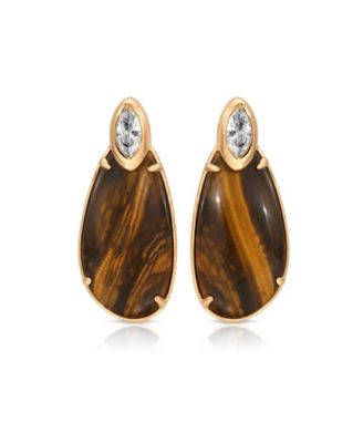 18k Gold-Plated Majestic Stone Earrings