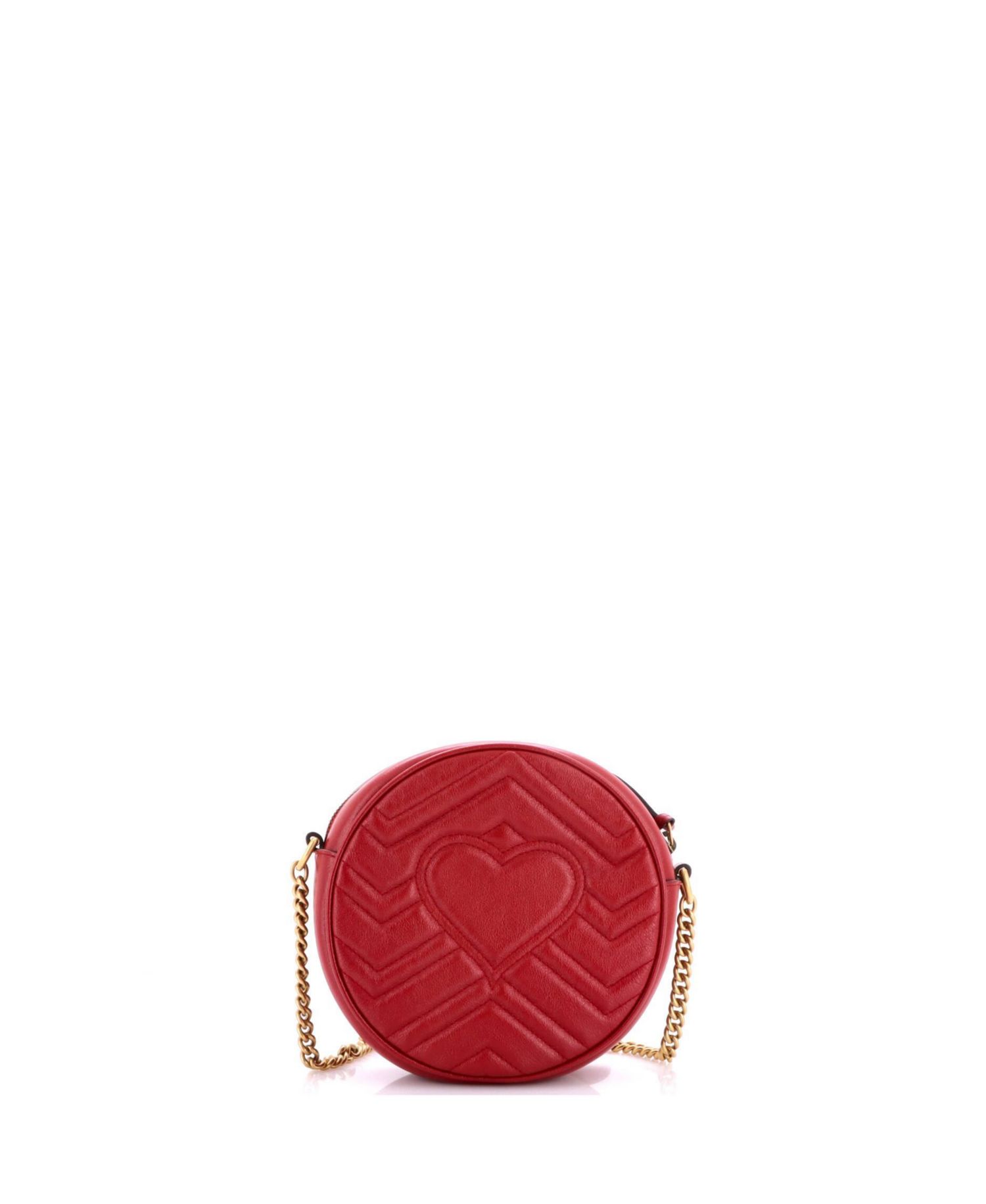 Mini GG Marmont Round Shoulder Bag Matelasse Leather