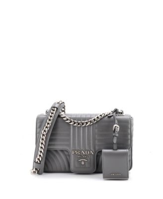 Medium Chain Flap Shoulder Bag Diagramme Quilted Leather