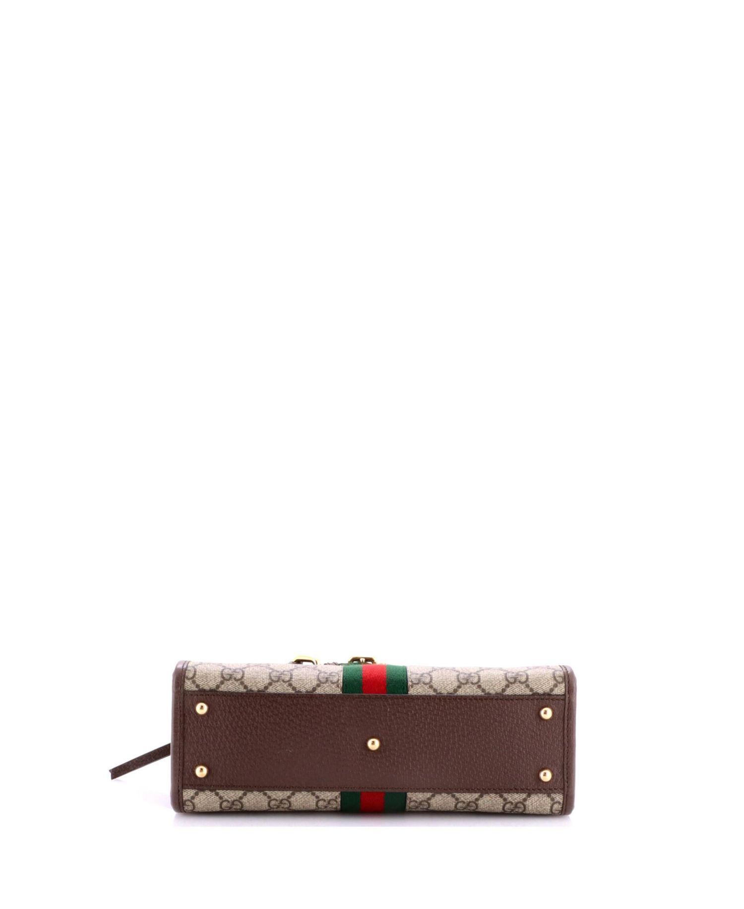 Small Ophidia Cut Out Handle Bag GG Coated Canvas with Leather