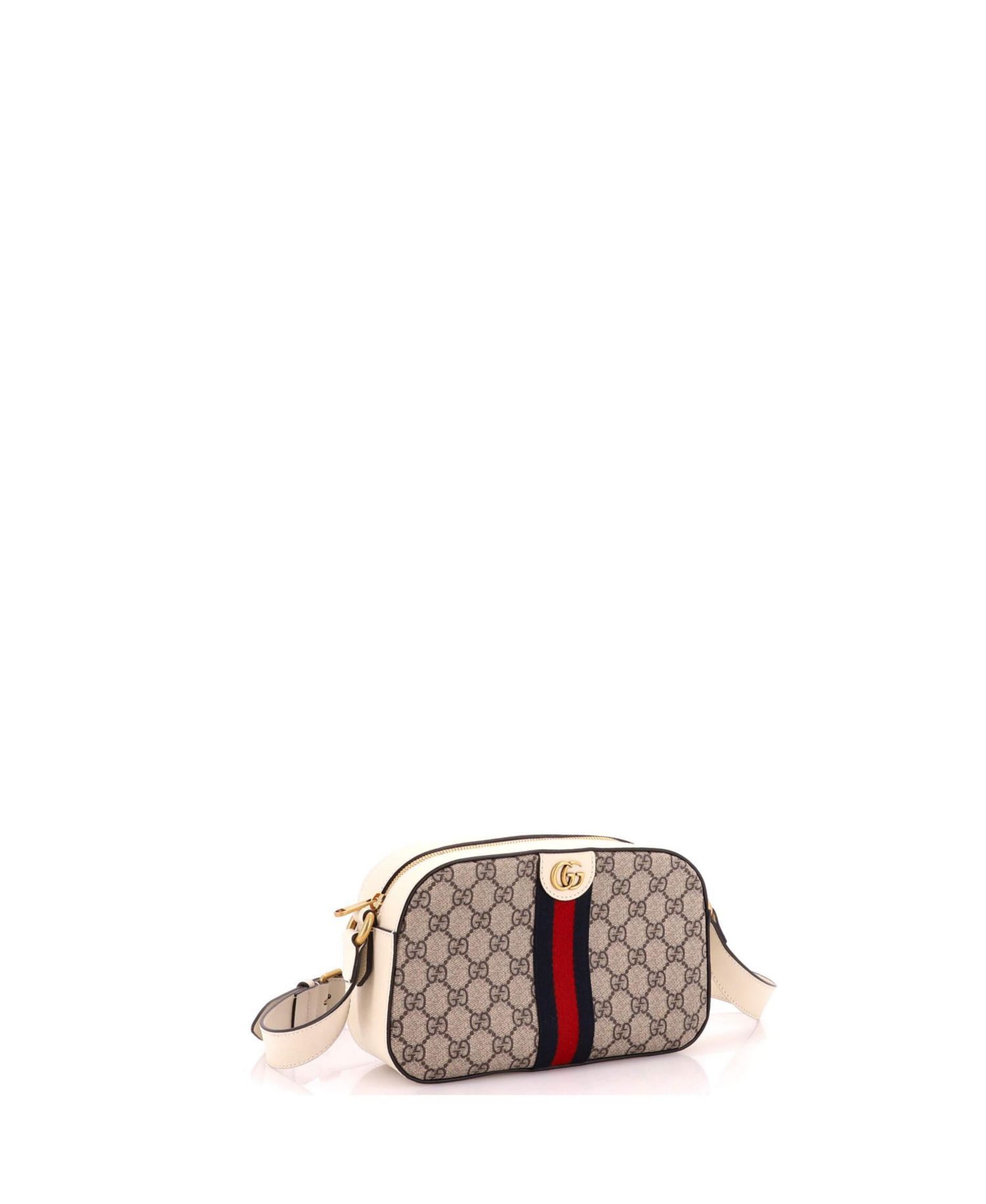 Small Ophidia Camera Shoulder Bag GG Coated Canvas with Leather