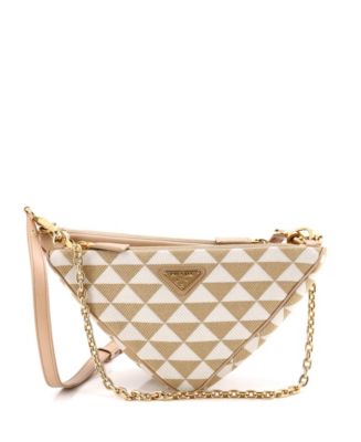 Pre-Owned Prada Mini Double Symbole Triangle Bag Leather and