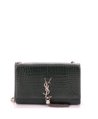 Medium Classic Monogram Tassel Crossbody Bag Embossed Leather