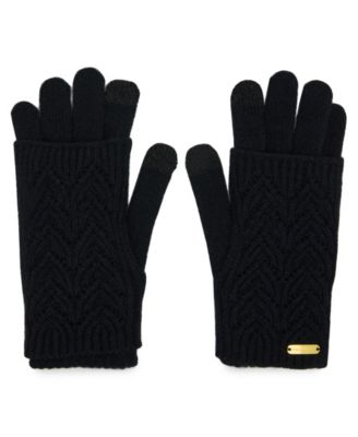 Women's Convertible Pointelle Cuff Gloves