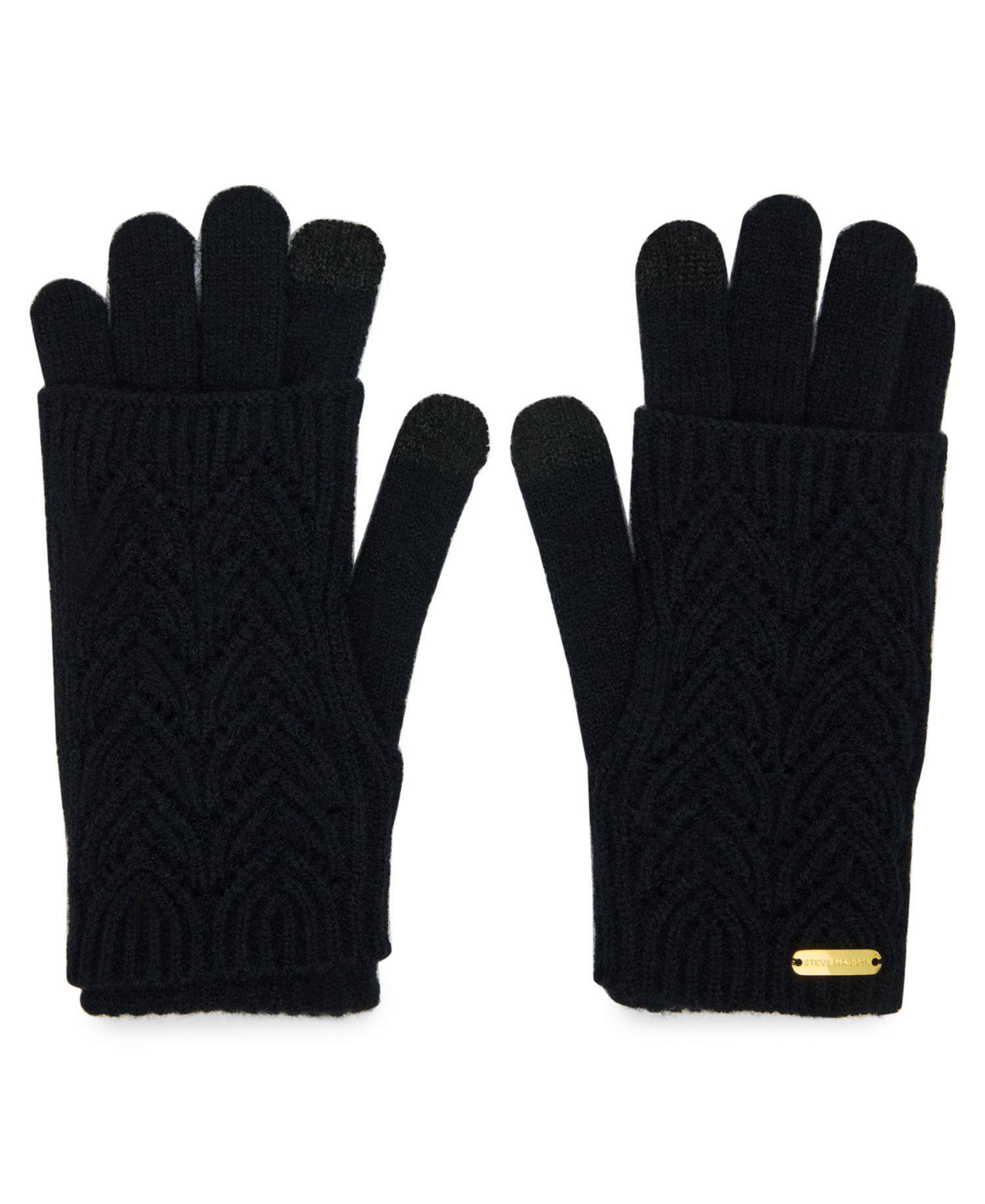 Women's Convertible Pointelle Cuff Gloves