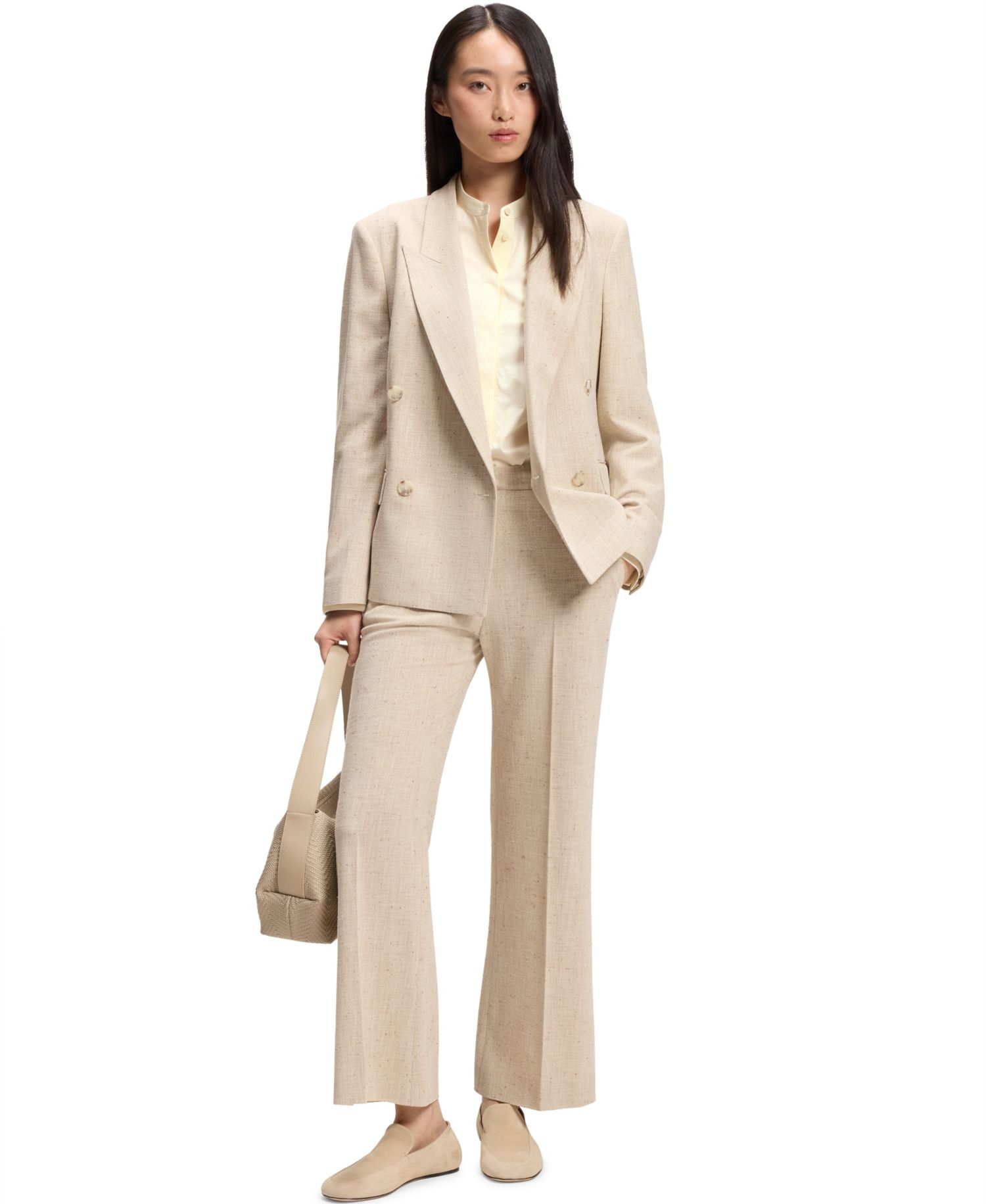 BOSS by Women's Cotton Poplin Regular-Fit Blouse