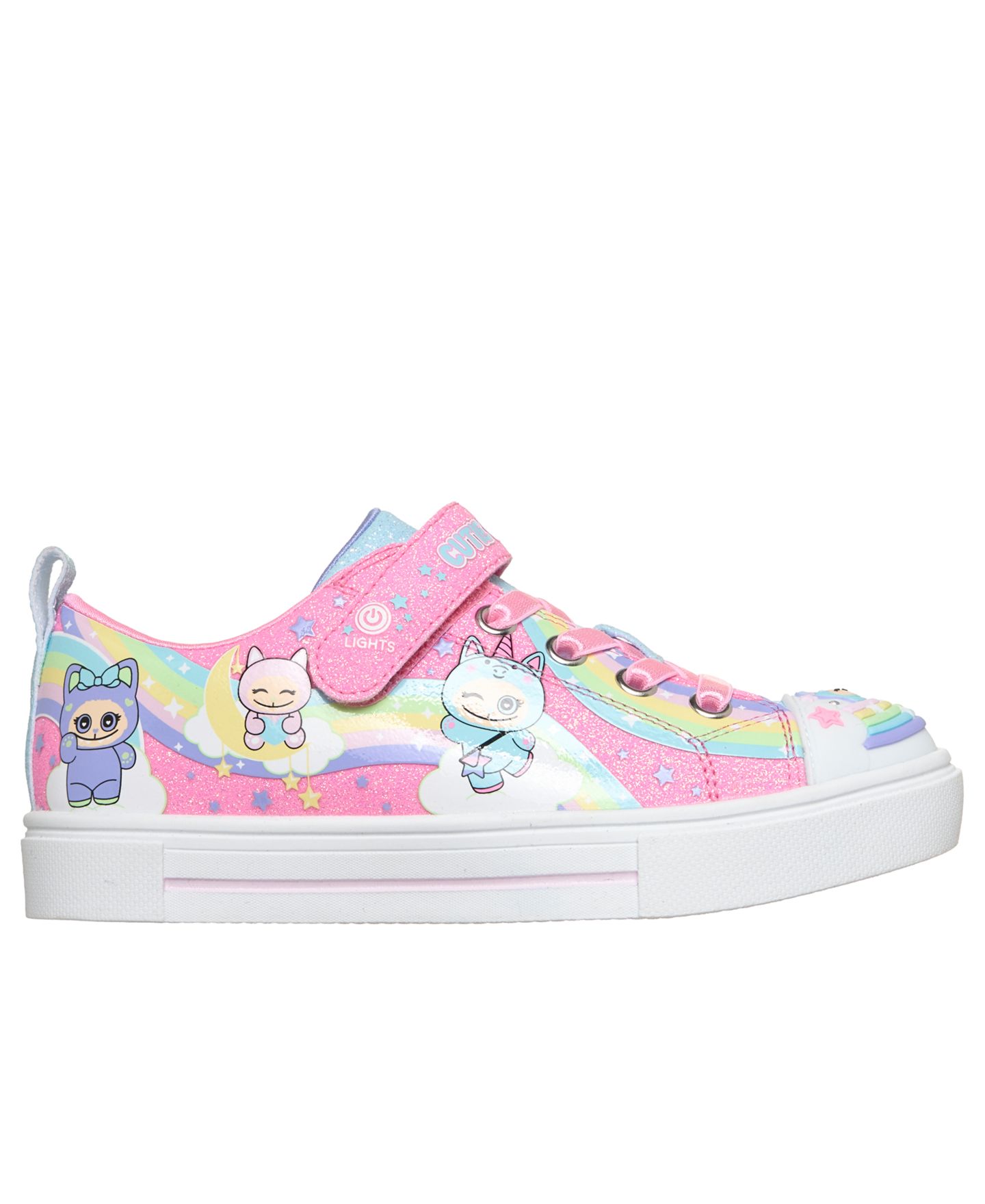 Кроссовки Skechers Twinkle Sparks Light-Up Rainbow Critters Sneakers from Finish Line для девочек, цвет: Розовый / Разноцветный — фото 2