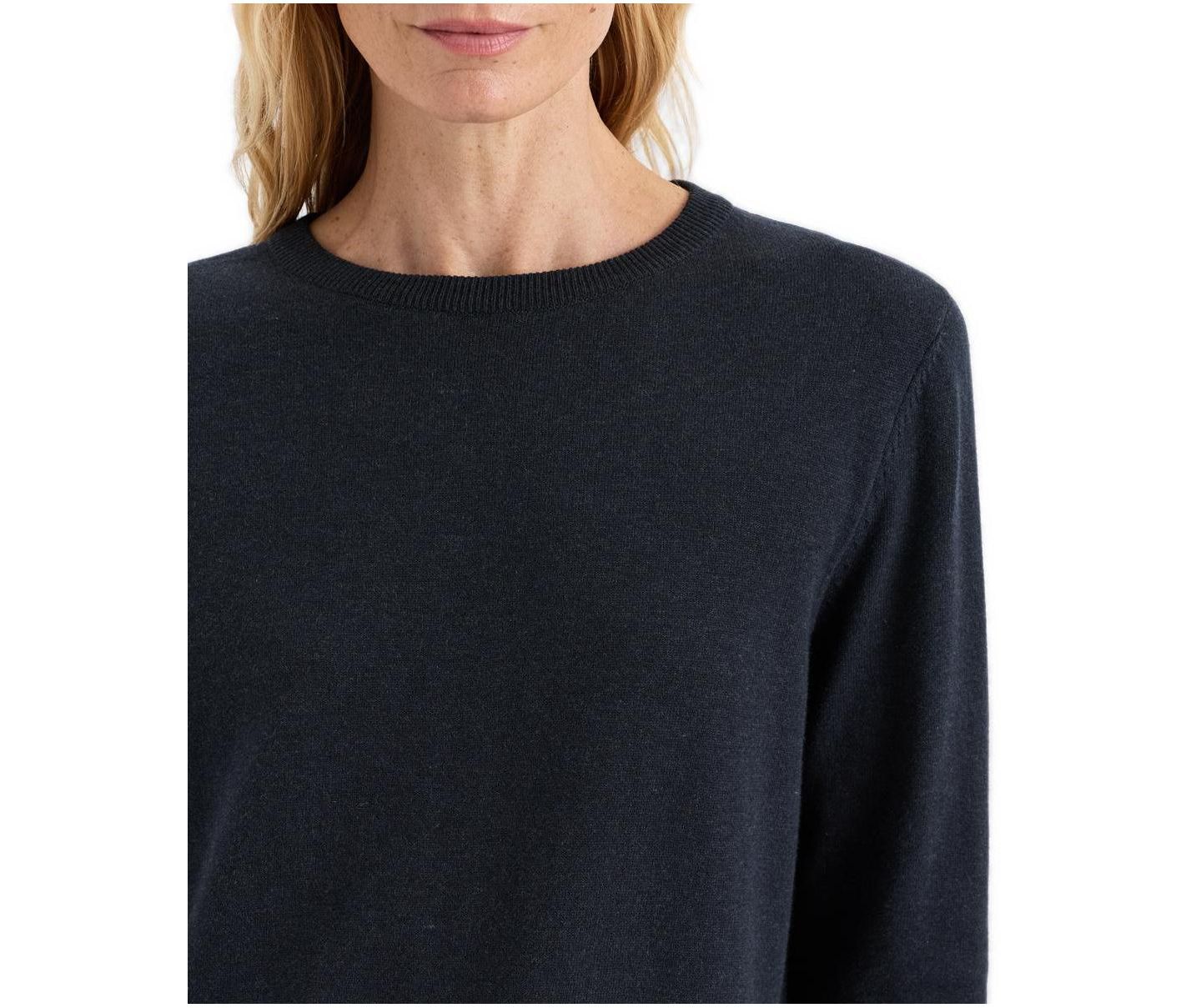 Женский свитер Pact Organic Cotton Essential Crew Neck, цвет: Синий меланжевый — фото 2