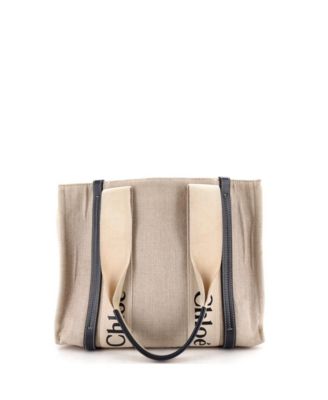 Medium Woody Tote Canvas with Leather