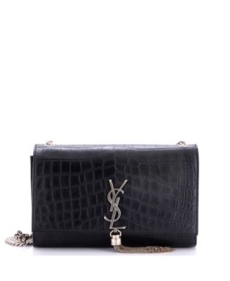 Medium Classic Monogram Tassel Crossbody Bag Embossed Leather