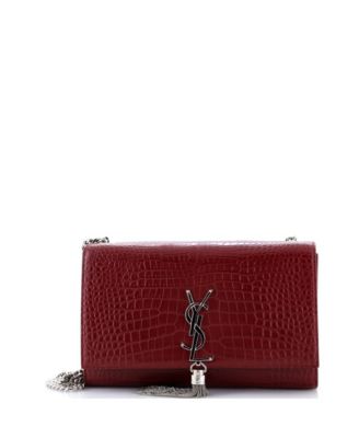 Medium Classic Monogram Tassel Crossbody Bag Embossed Leather