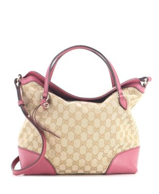 Medium Bree Convertible Top Handle Bag GG Canvas with Leather