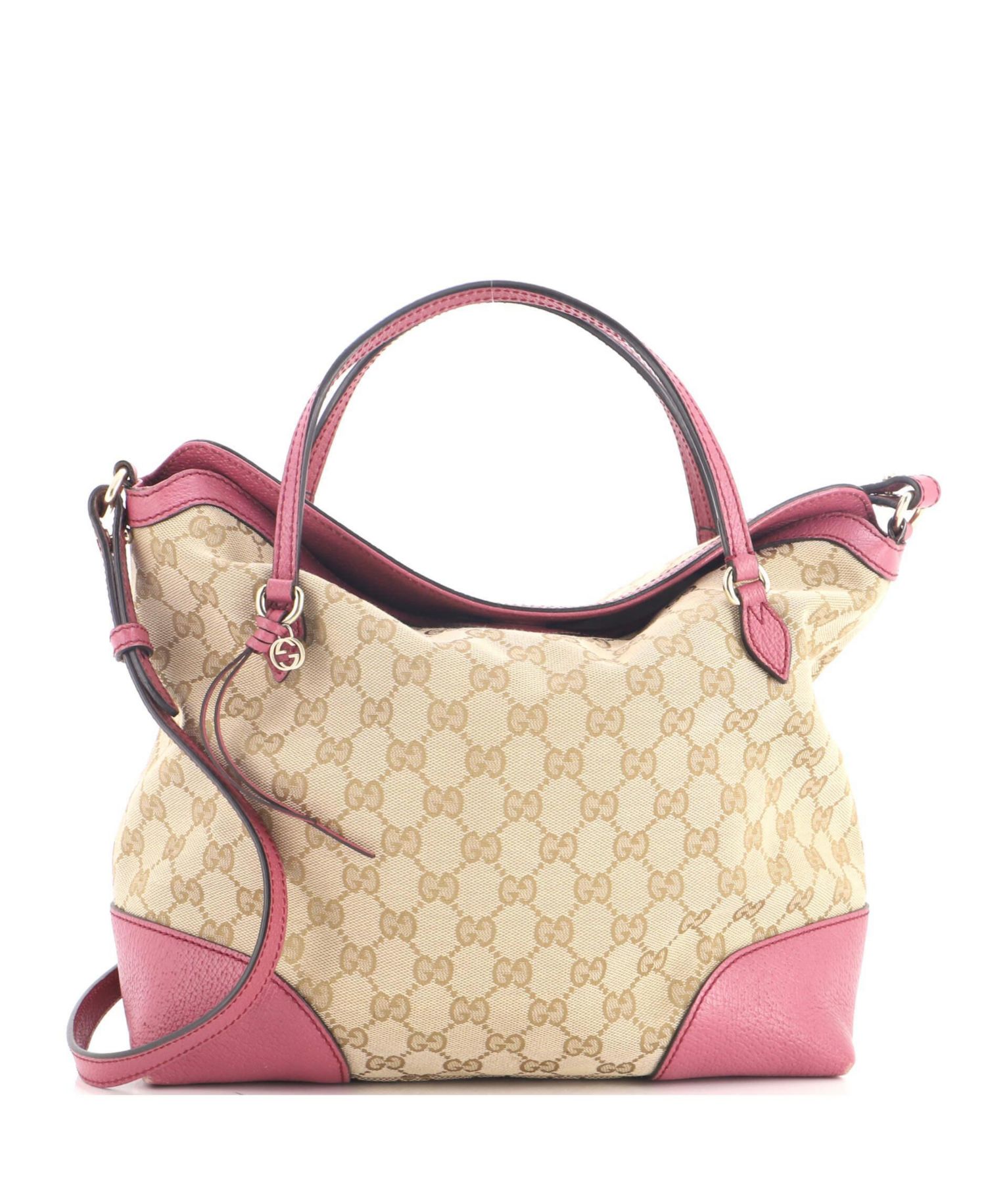 Medium Bree Convertible Top Handle Bag GG Canvas with Leather