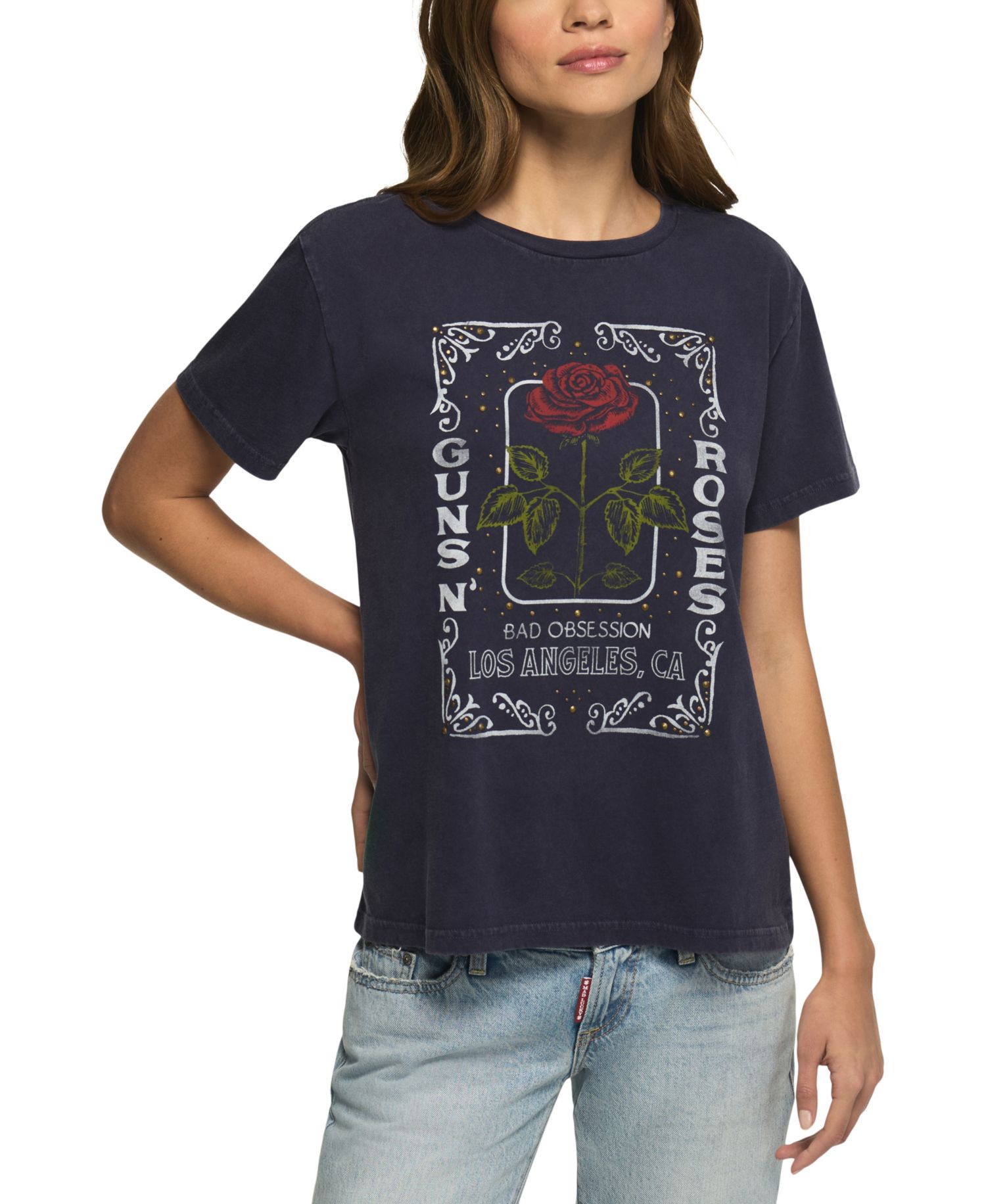 Women's Guns N Roses Graphic Boyfriend Retro T-Shirt