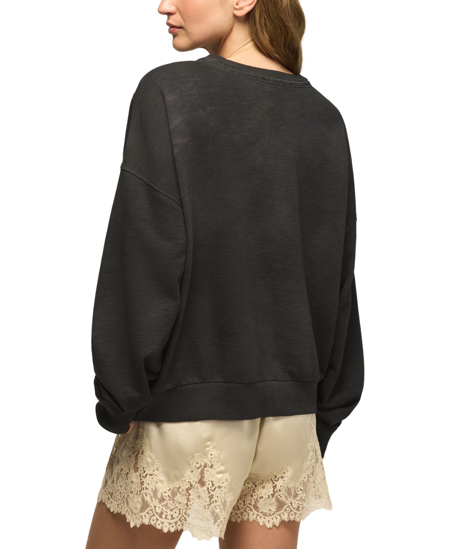 Women's Long-Sleeve Crewneck Embroidered Sweatshirt