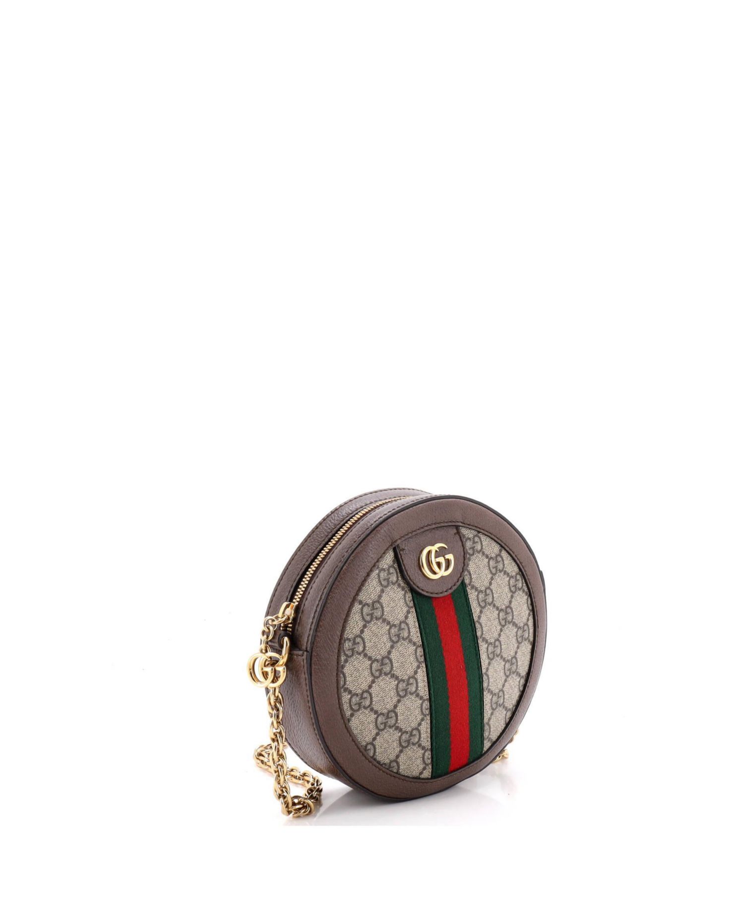 Mini Ophidia Round Shoulder Bag GG Coated Canvas