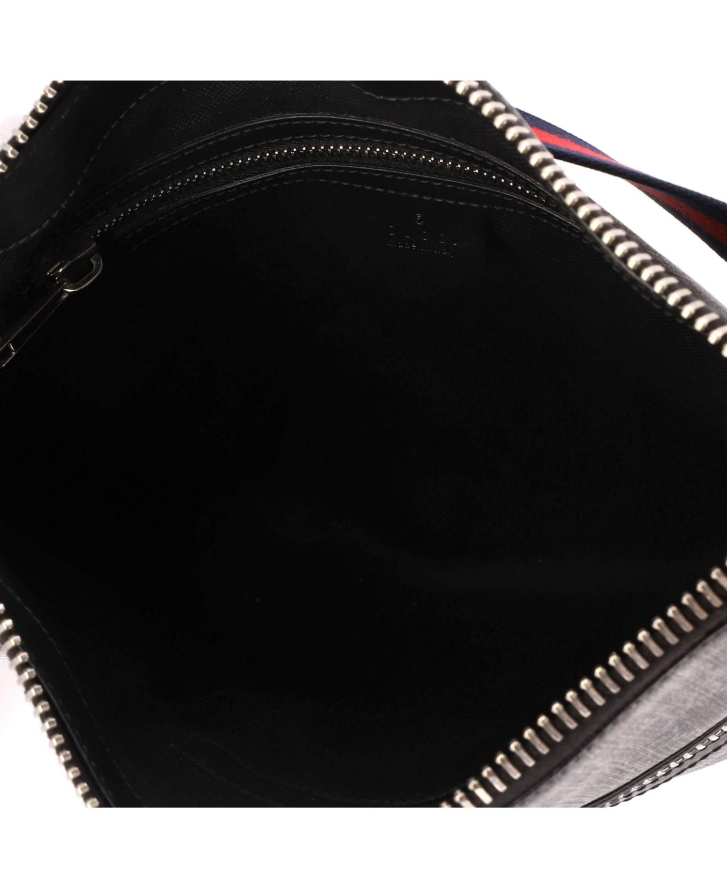 Medium Web Strap Front Zip Messenger Bag GG Coated Canvas