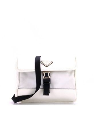 Small Buckle Flap Crossbody Bag Re-Nylon and Leather