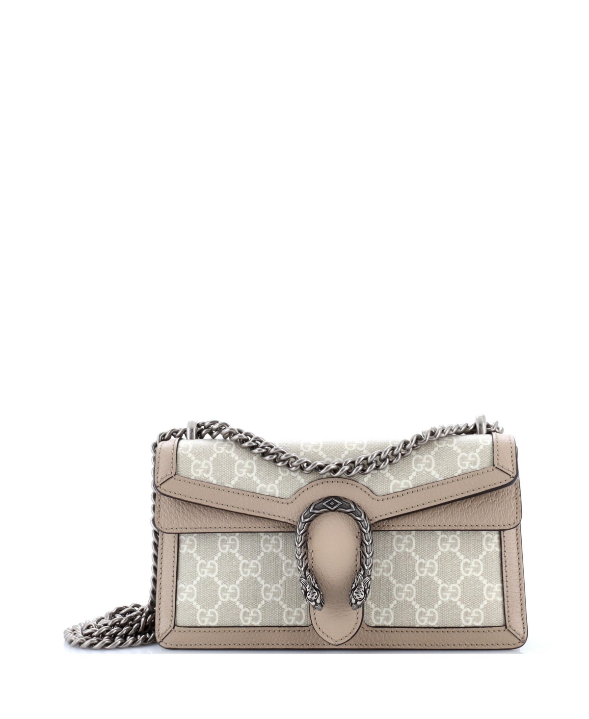 Pre-Owned Gucci Small Dionysus Bag Gg Coated Canvas with Leather - Natural