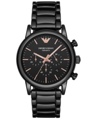 armani black ceramic watch