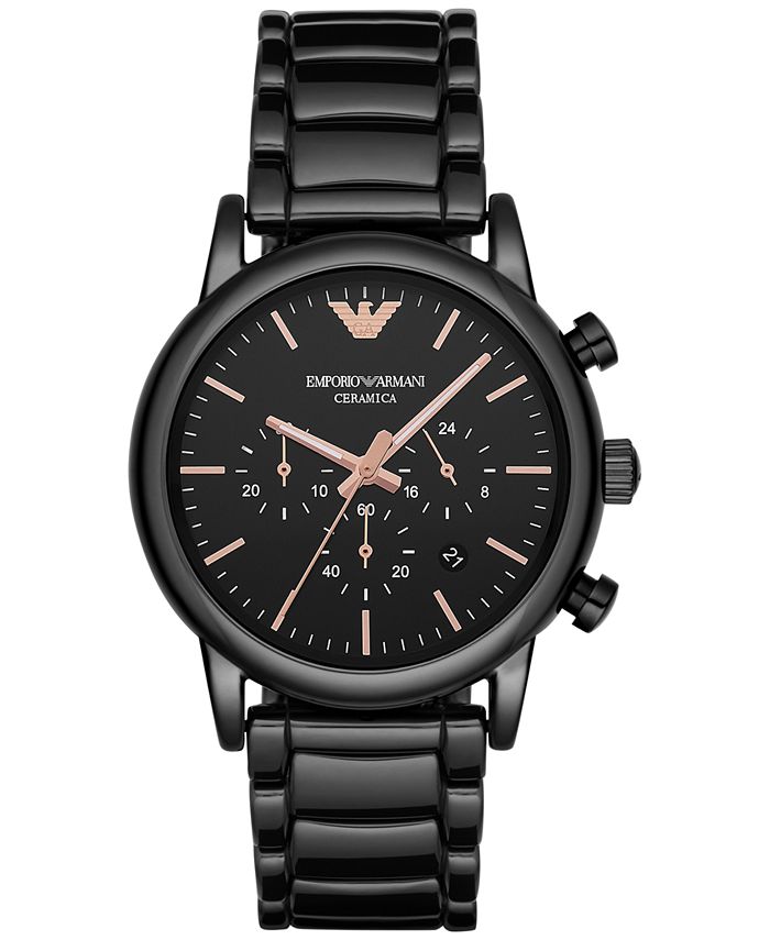 Emporio armani men's black ceramic bracelet watch new arrivals