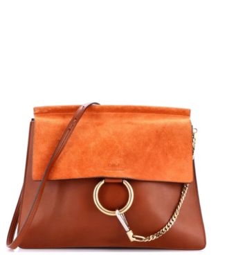 Medium Faye Shoulder Bag Leather and Suede
