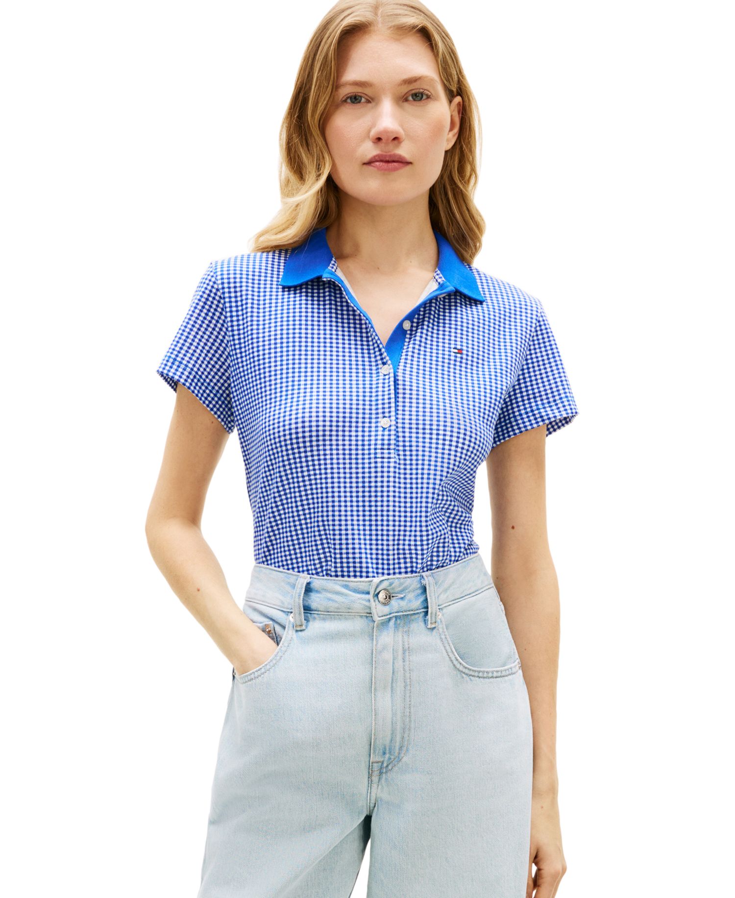 Women's Printed Short-Sleeve Polo Top